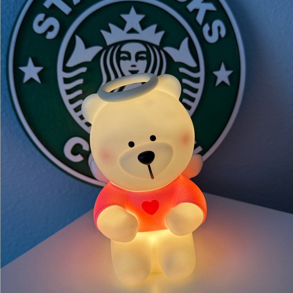 Starbucks 2021 China Touch Head Light Up Cute Angel Bear Display Night Light